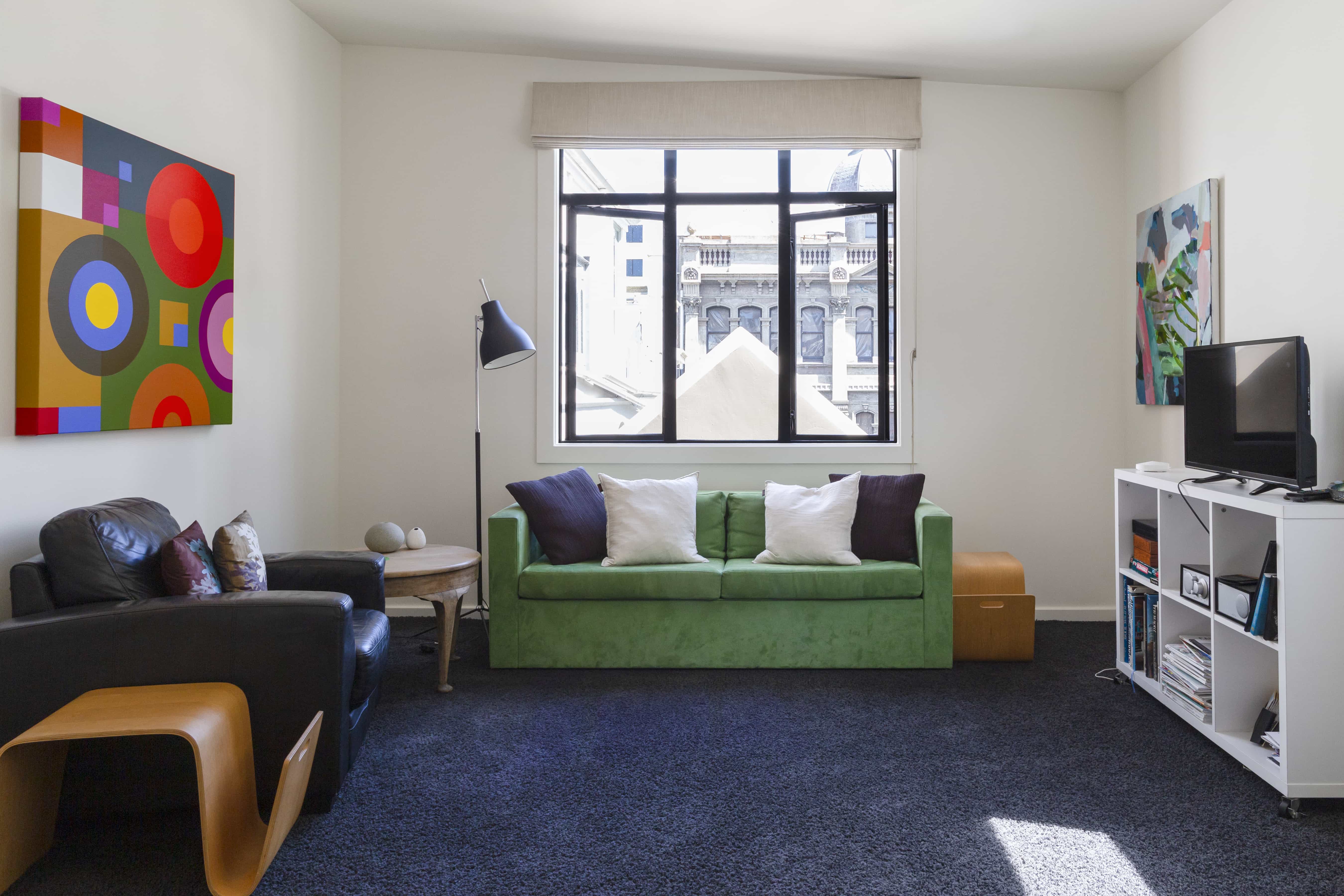 Bedroom King bed Artstable airbnb